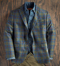 Patrick James Reserve Harris Plaid Sport Coat, Green/Navy