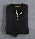 Patrick James Reserve Cashmere Henley Sweater, Black