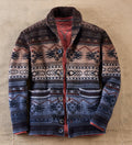 Patrick James Reserve Cardigan Jacket, Blue/Charcoal/Brown