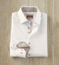 Patrick James Reserve Trimmed Shirt, White/Tan
