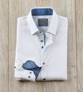 Patrick James Reserve Trimmed Shirt, White/Blue