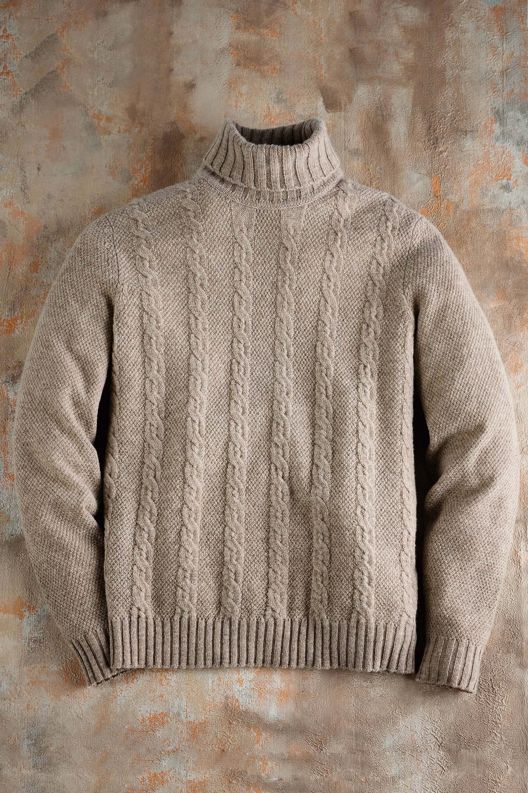Reserve Firkin Cable Front Roll Neck Sweater