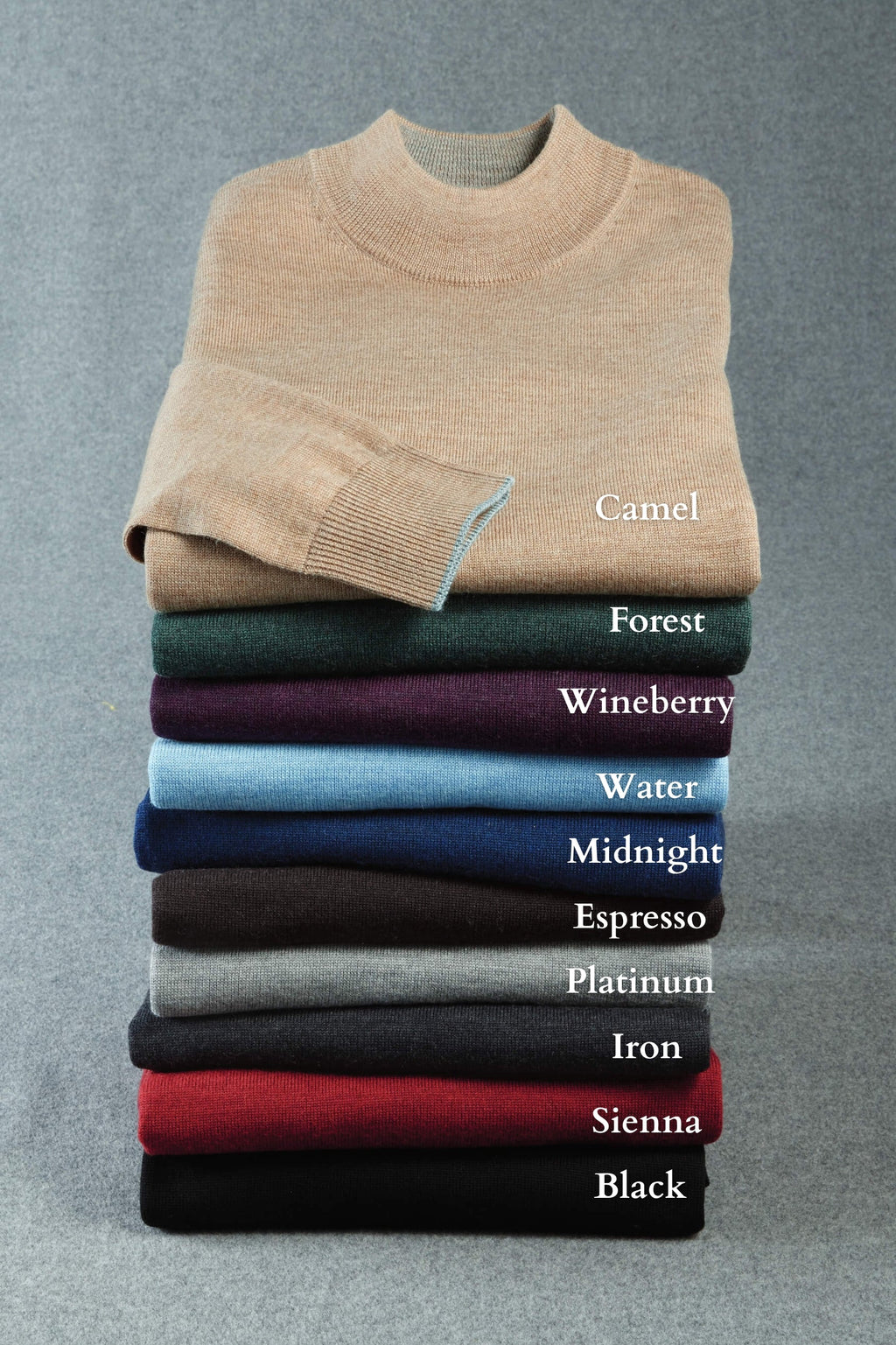Patrick James Long Sleeve Solid Merino Mock Shirt
