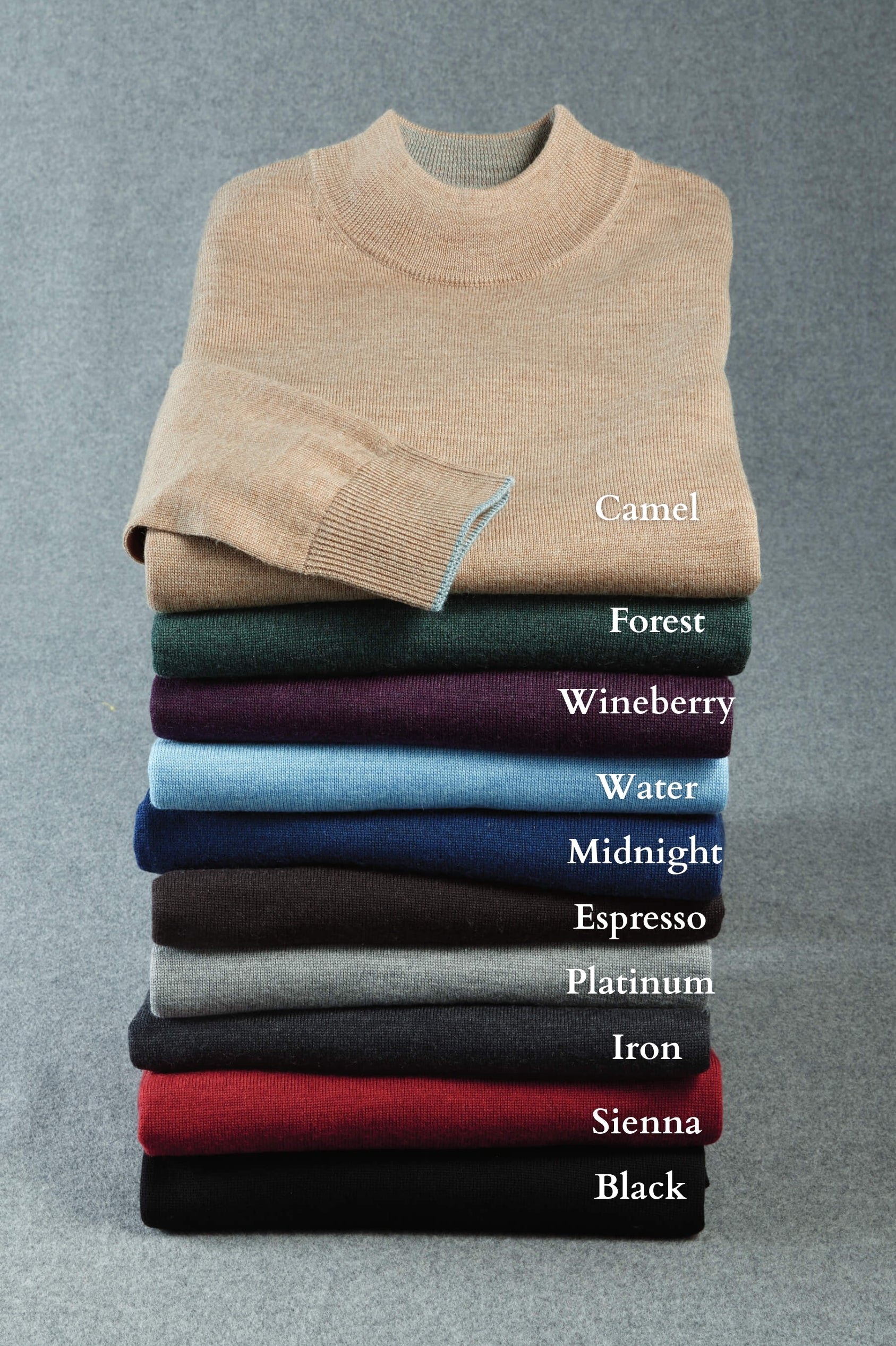Patrick James Long Sleeve Solid Merino Mock Shirt