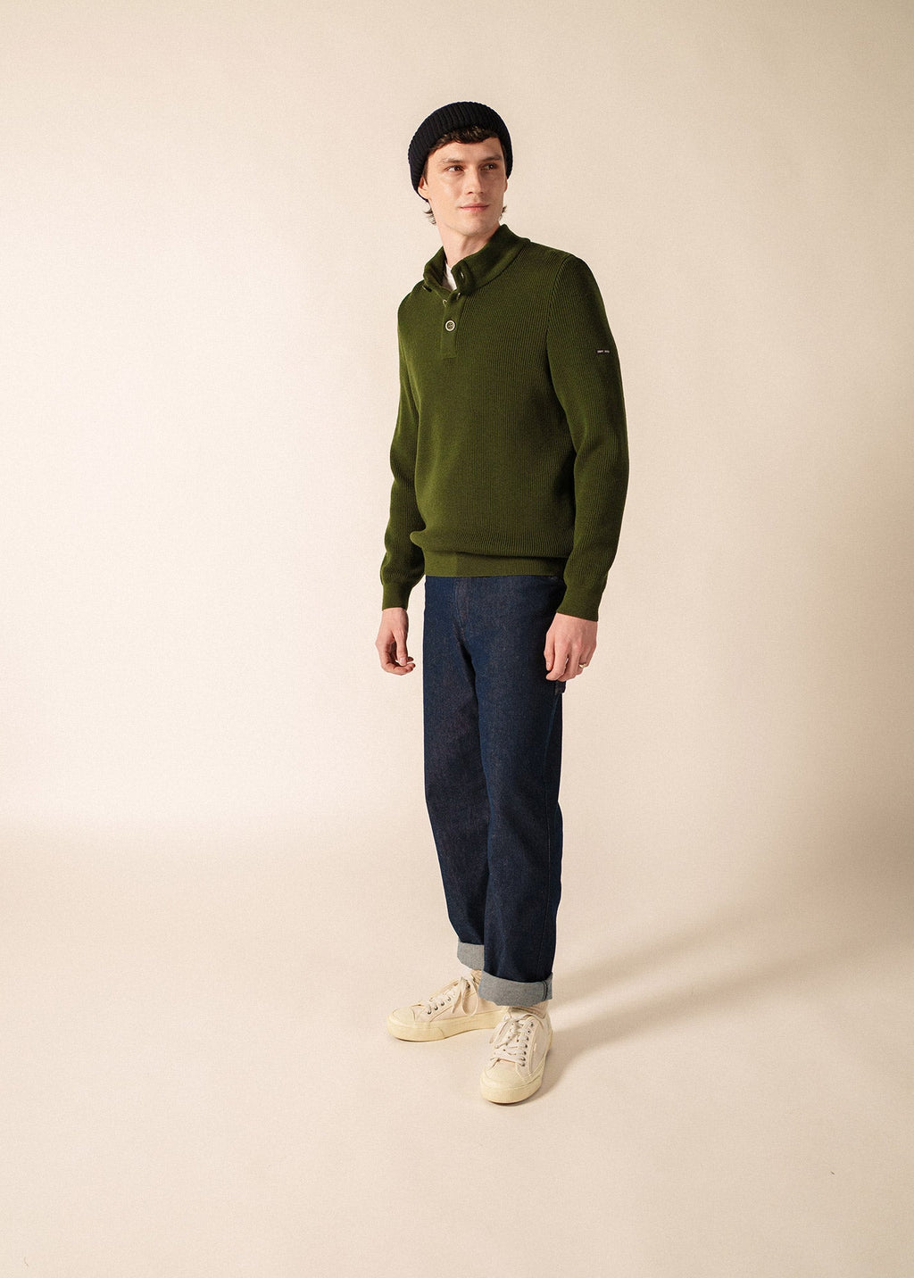 Saint James BOURBOULE Henley Sweater (MOSS GREEN)