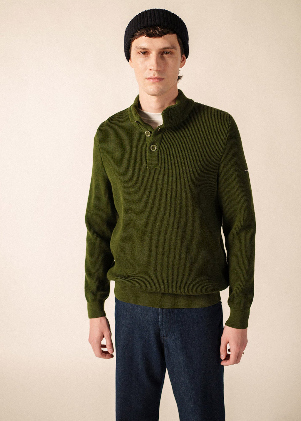 Saint James BOURBOULE Henley Sweater (MOSS GREEN)
