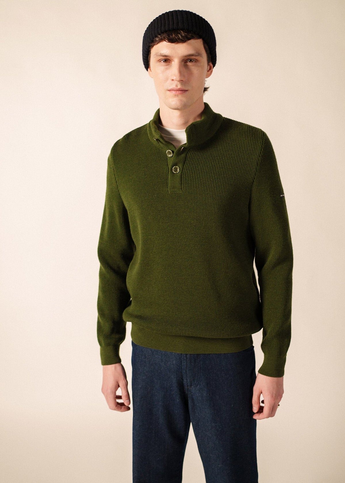 Saint James BOURBOULE Henley Sweater (MOSS GREEN)