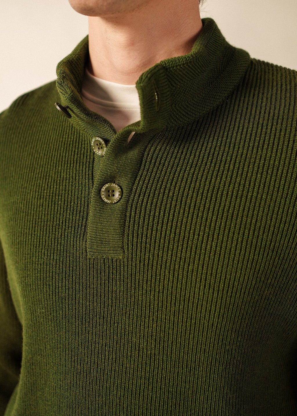 Saint James BOURBOULE Henley Sweater (MOSS GREEN)