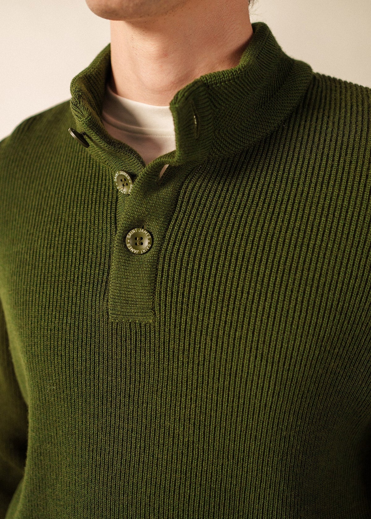 Saint James BOURBOULE Henley Sweater (MOSS GREEN)