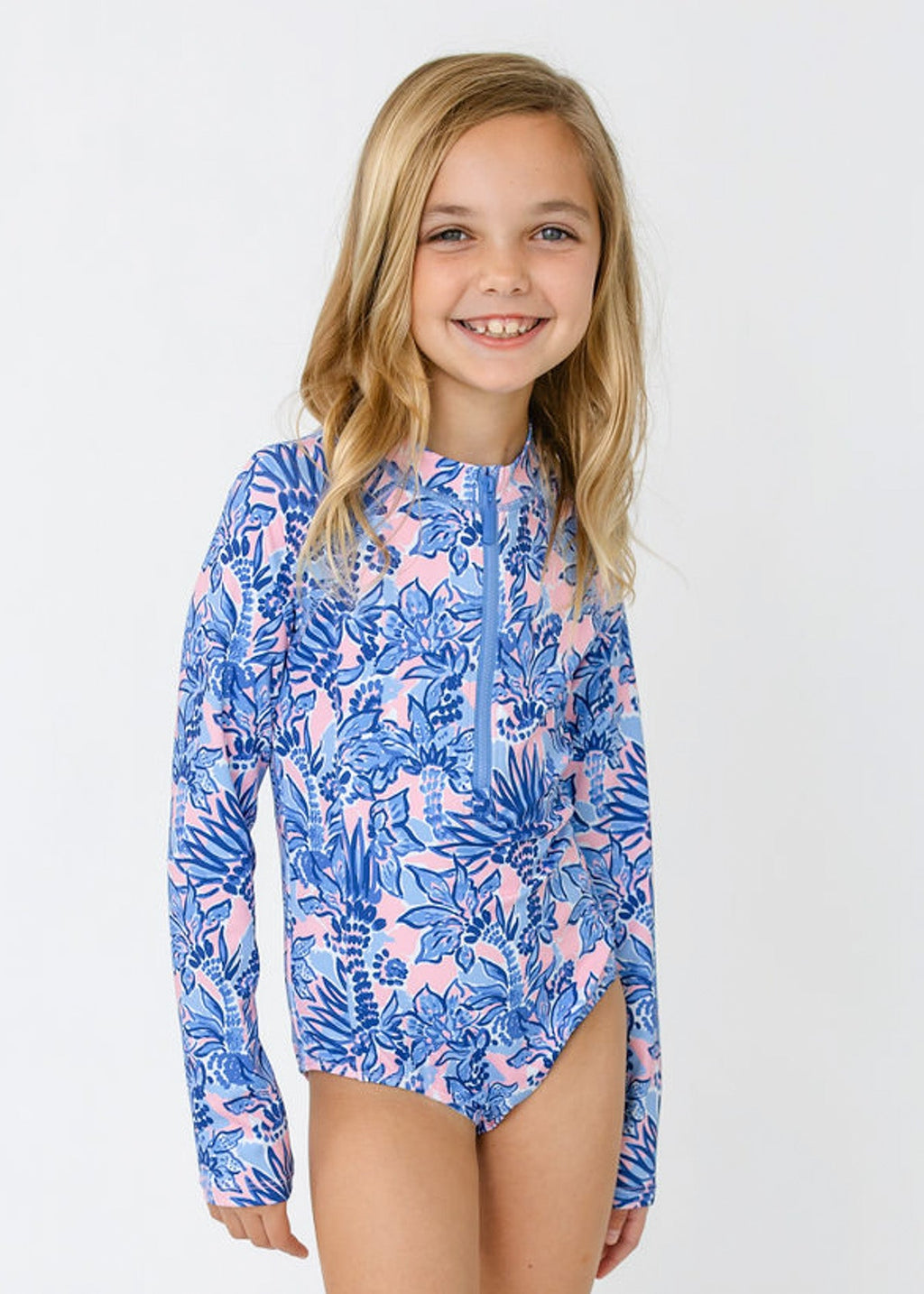 Cabana Life Girls Palm Beach Long Sleeve One-Piece