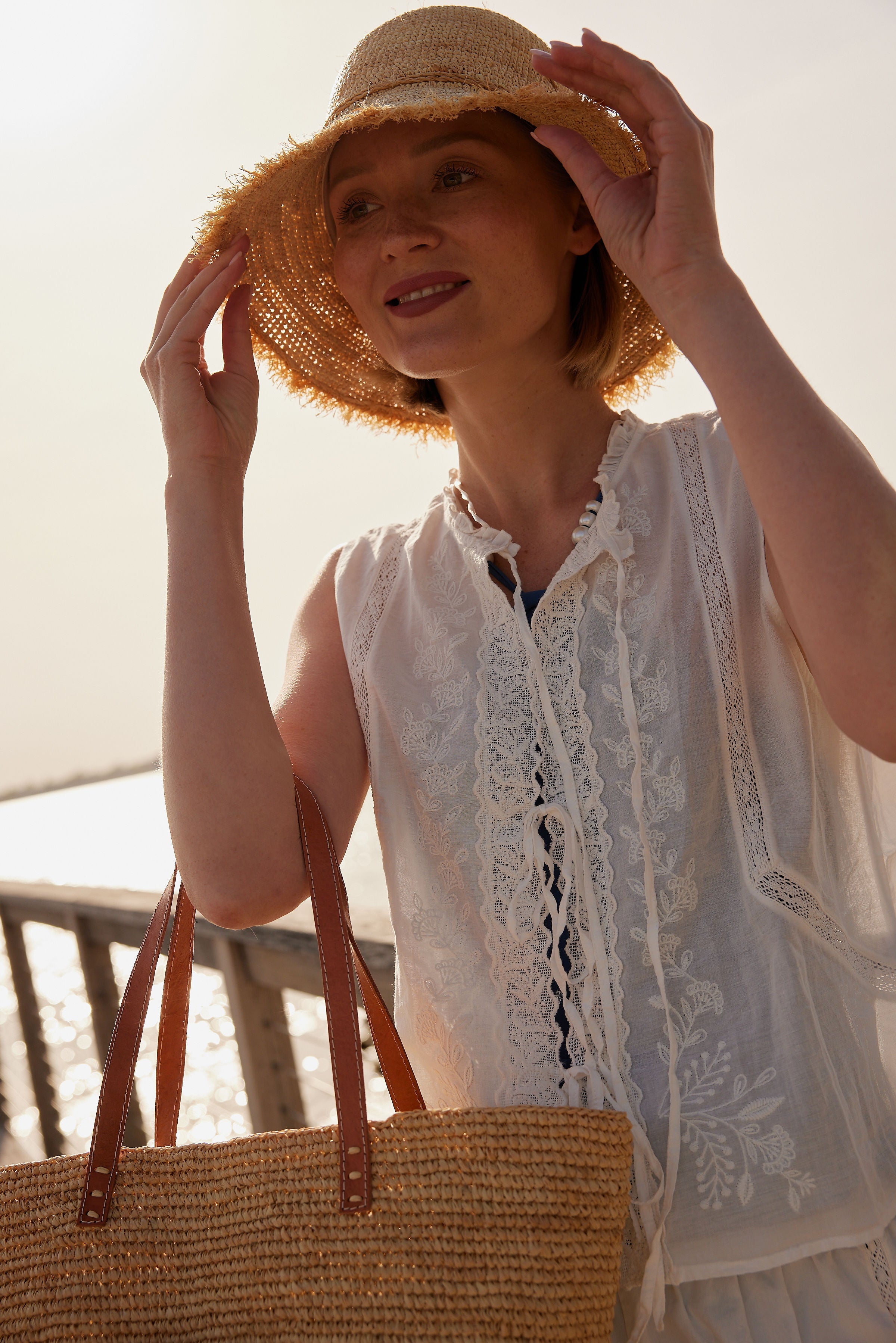 Hat Attack New York Packable Raffia Bucket Hat, Natural