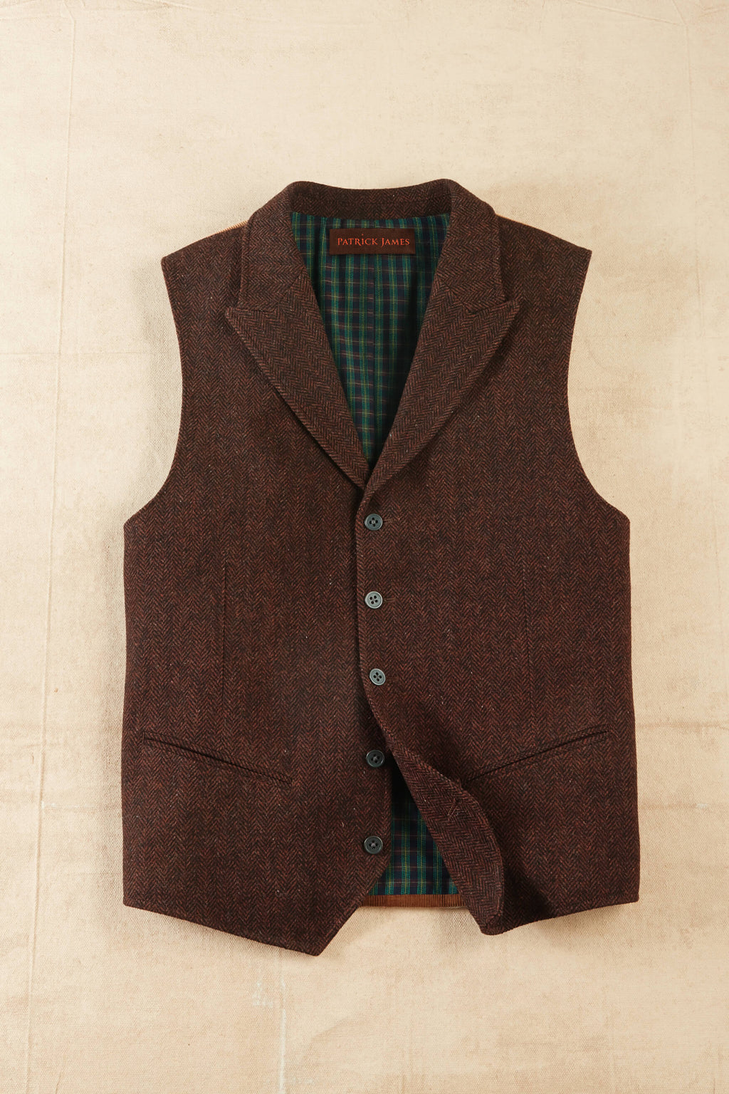 Patrick James Herringbone 5 Button Vest