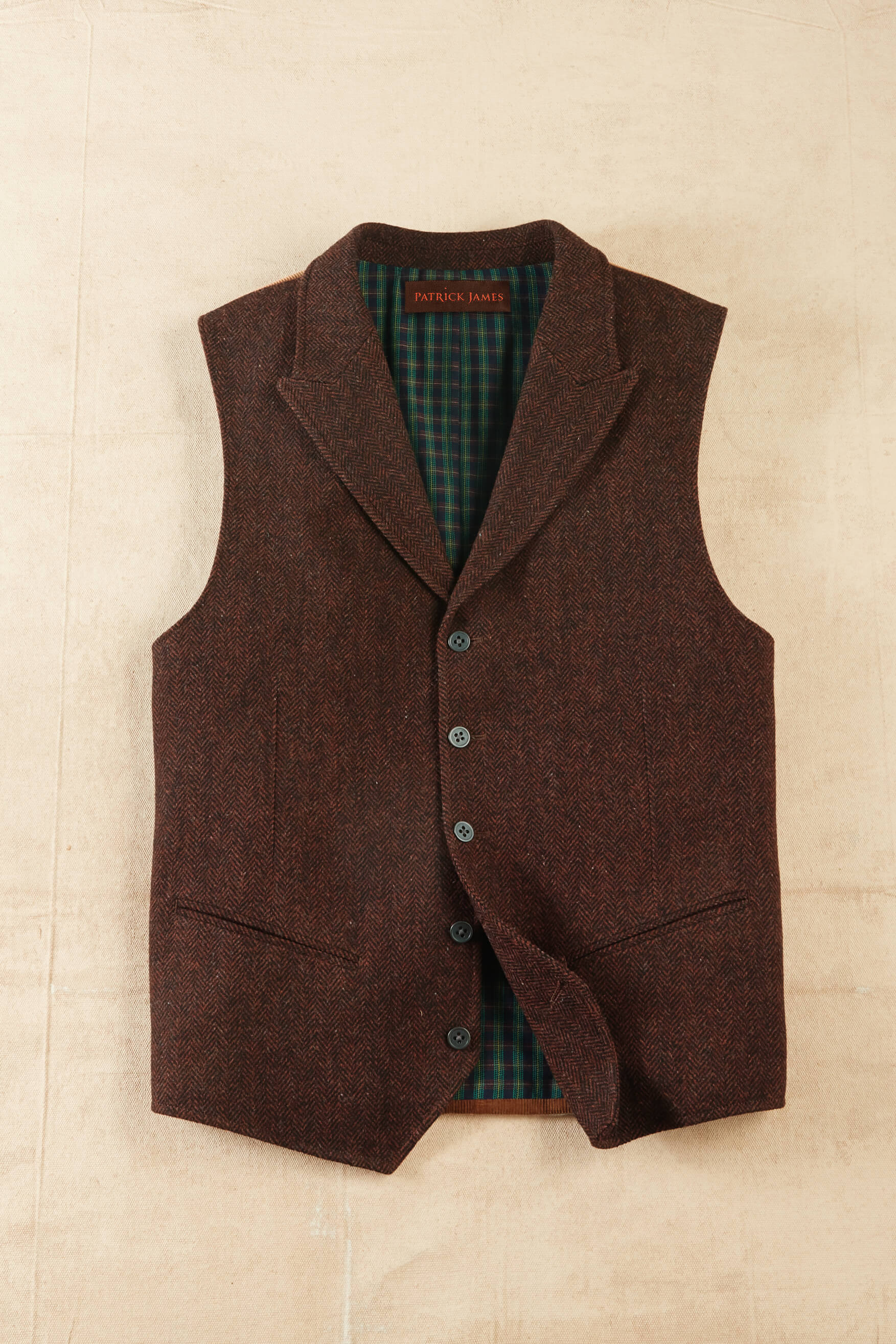 Patrick James Herringbone 5 Button Vest