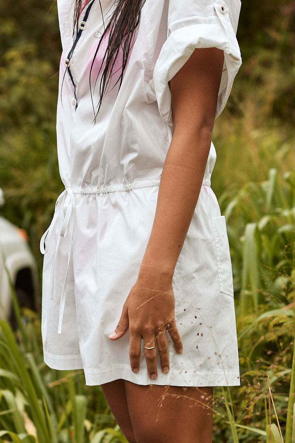 The Ansea Poplin Summer Suit - White