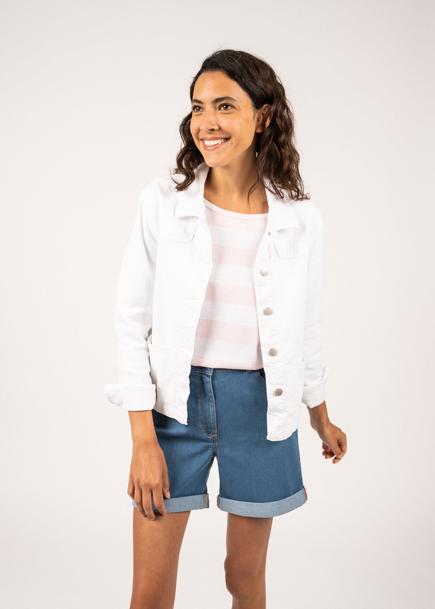 Saint James ST TEA - Jacket in Lightweigth Cotton Canvas for Women (WHITE)