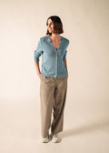 Saint James Brevands V-Neck Cardigan, Light Coastal Blue