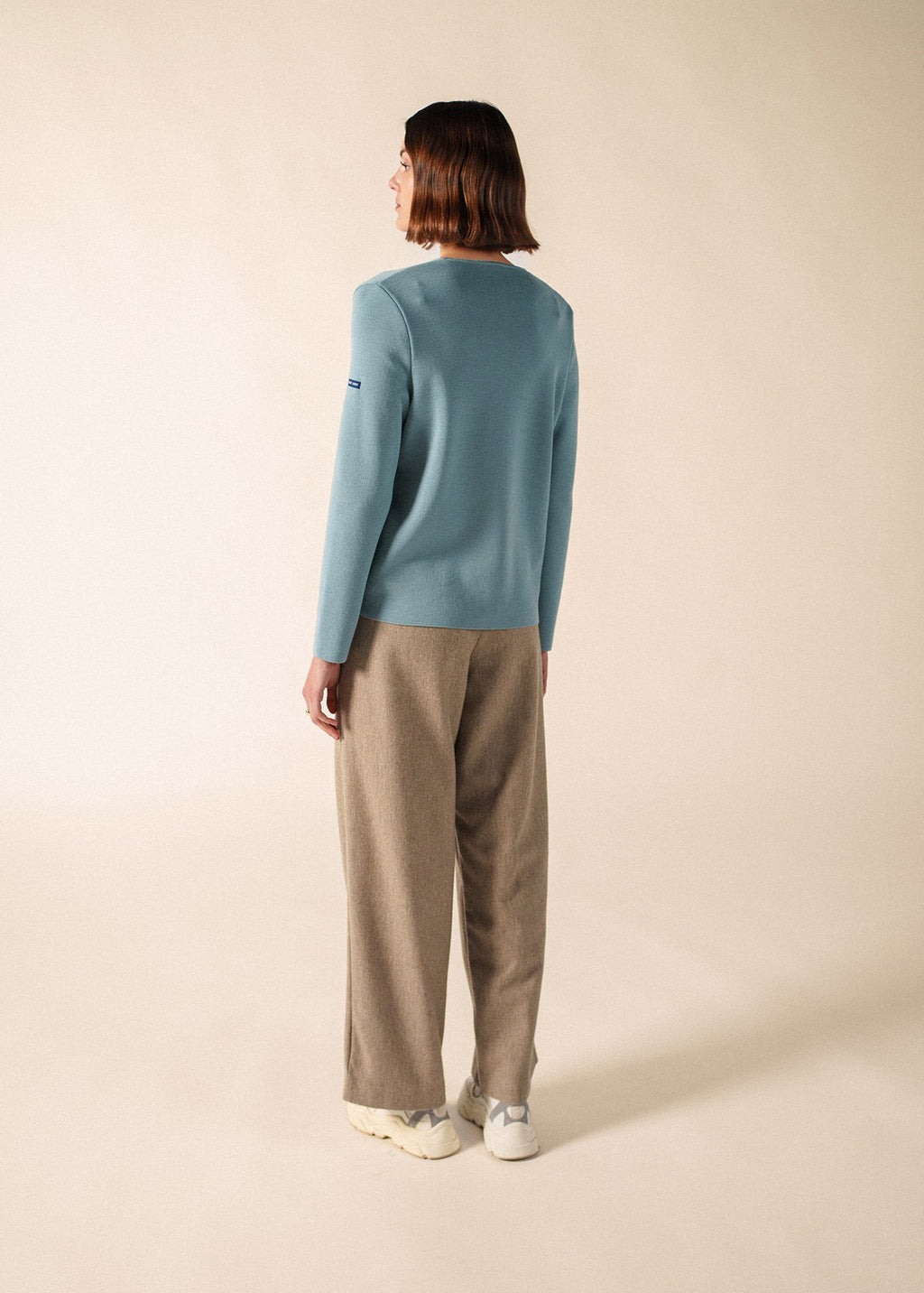 Saint James Brevands V-Neck Cardigan, Light Coastal Blue
