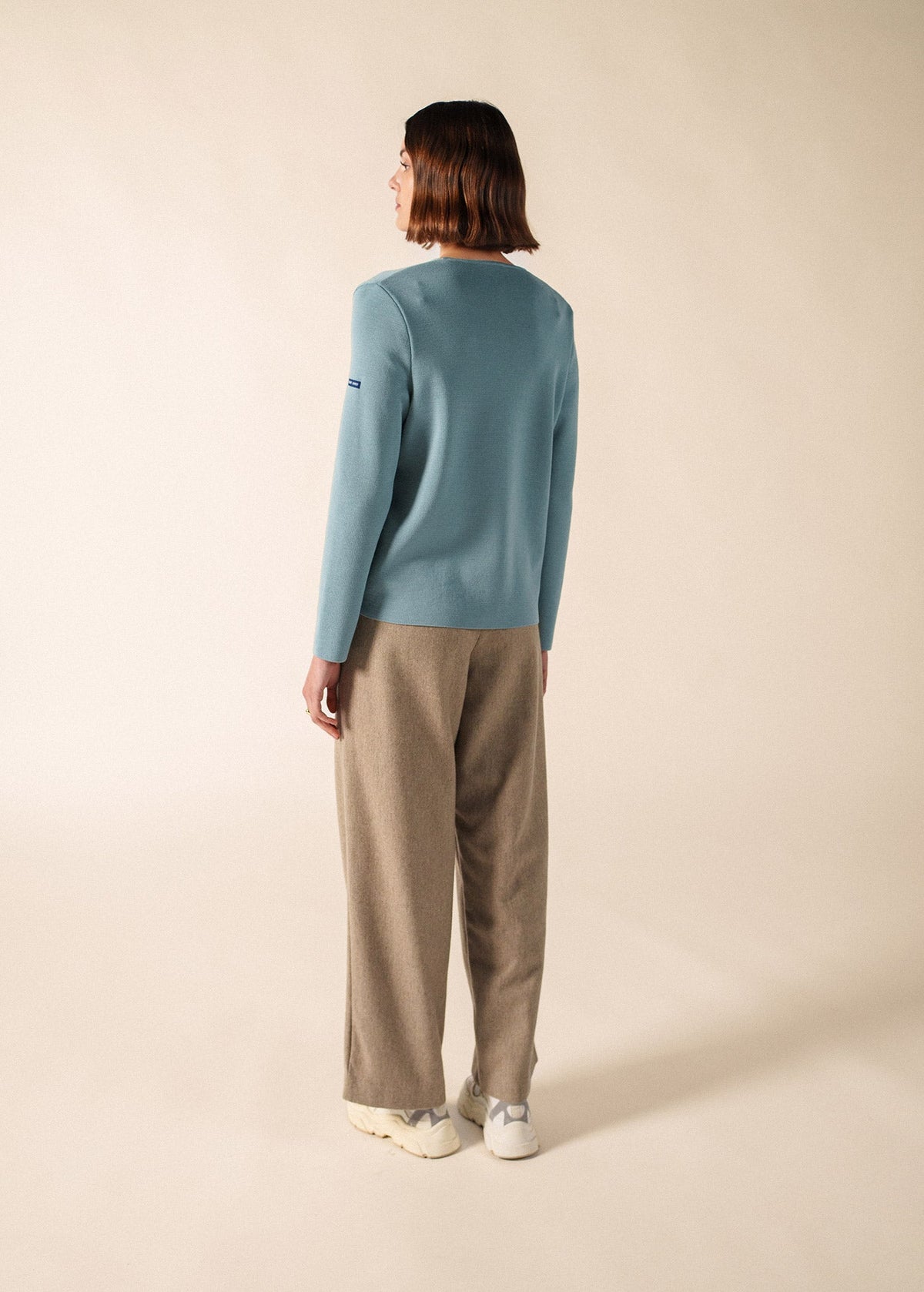 Saint James Brevands V-Neck Cardigan, Light Coastal Blue