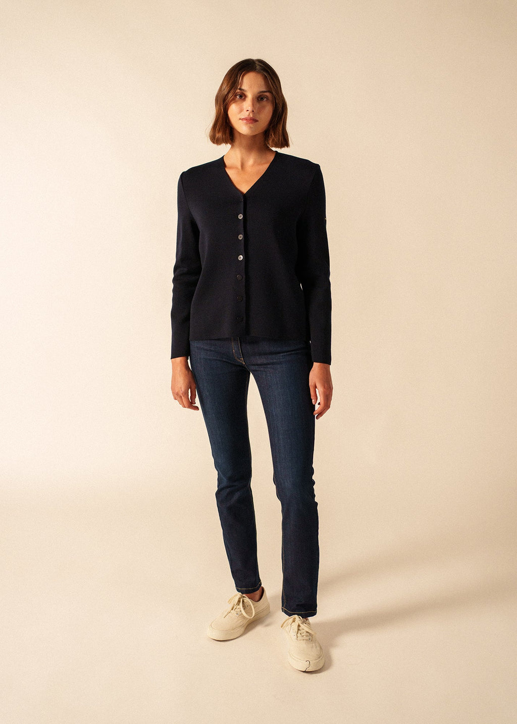 Saint James BREVANDS V-Neck Cardigan (NAVY)