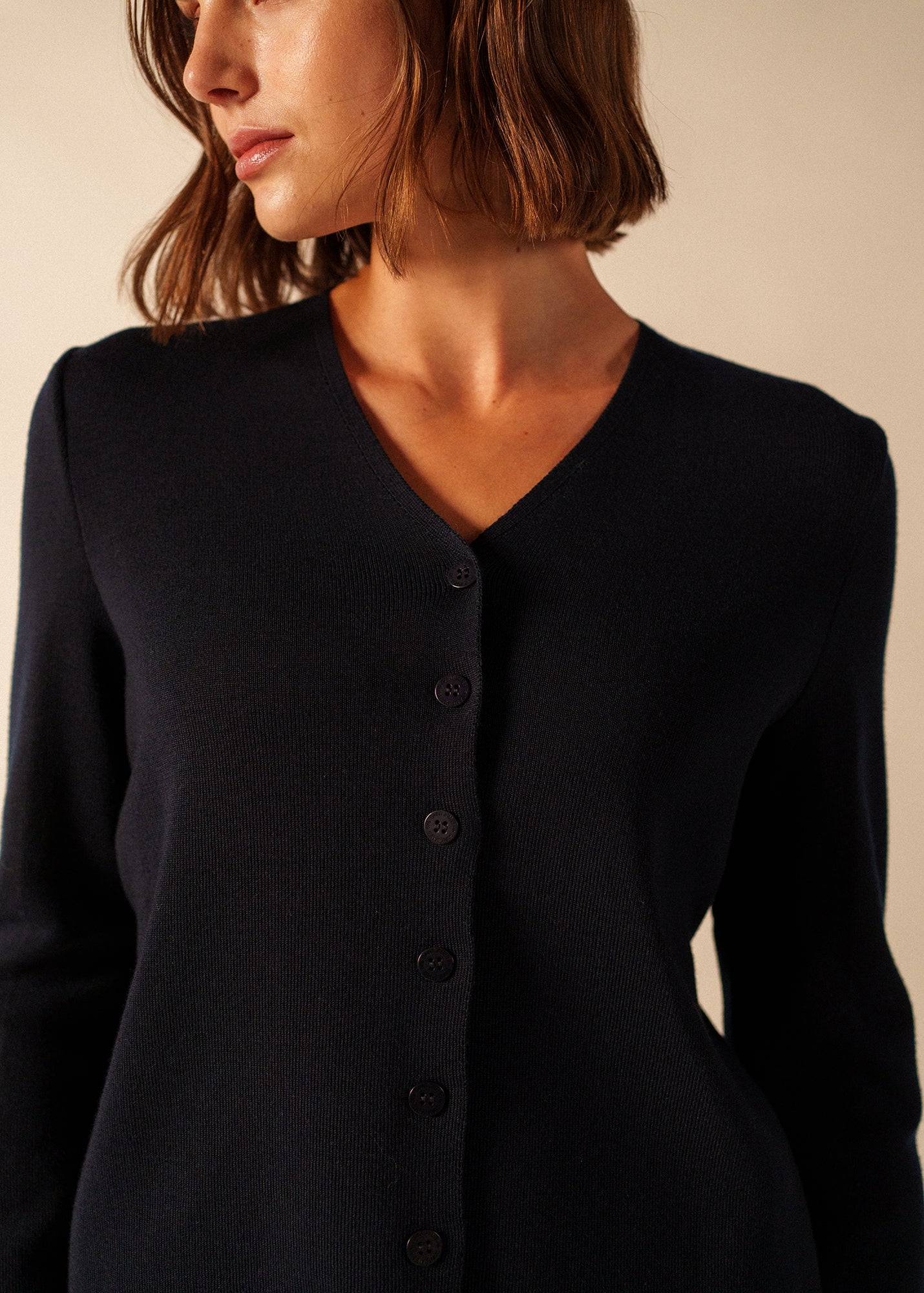 Saint James BREVANDS V-Neck Cardigan (NAVY)