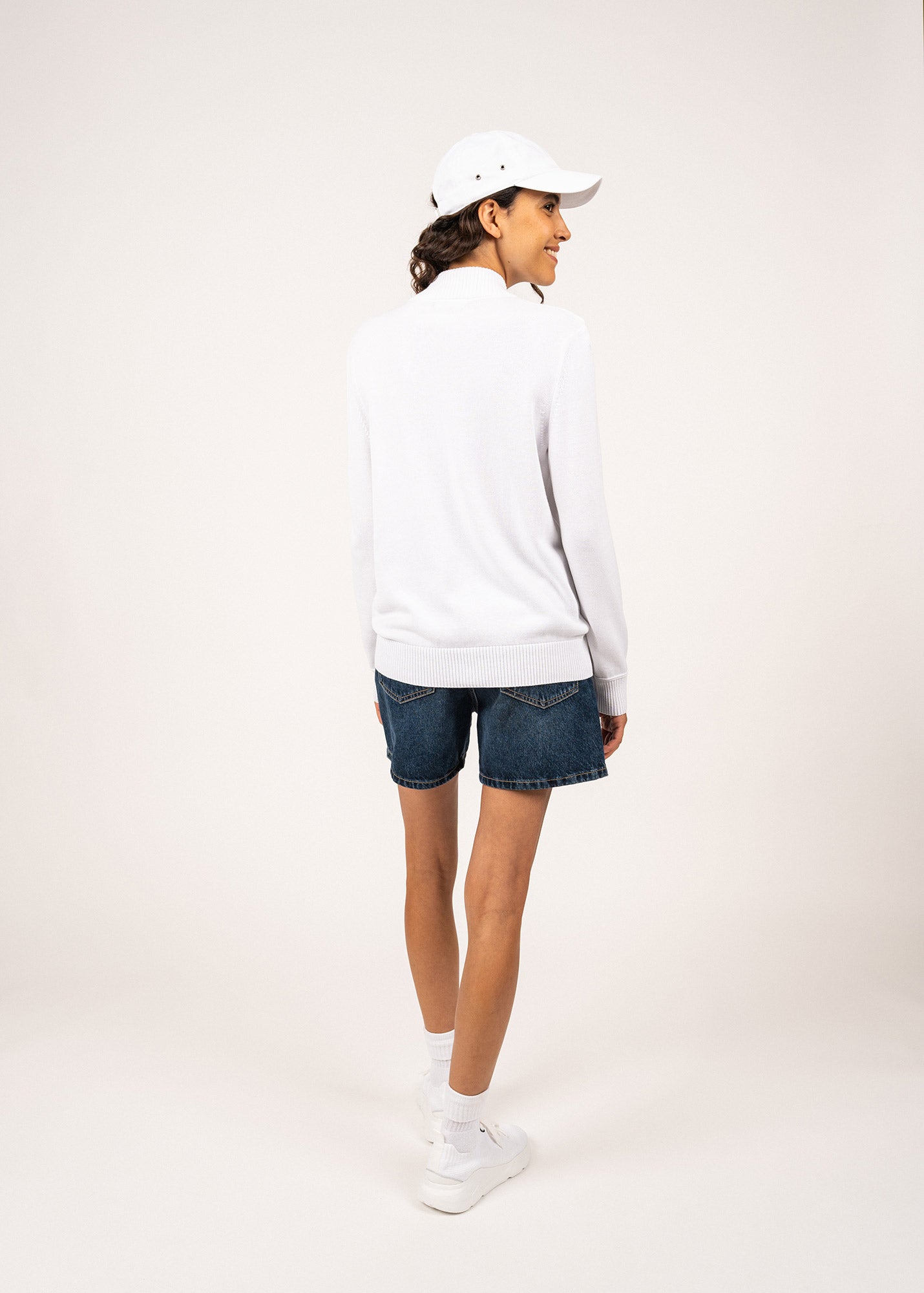 Saint James BARCELONE - Cotton Cardigan for Women | Full-Zip (WHITE)