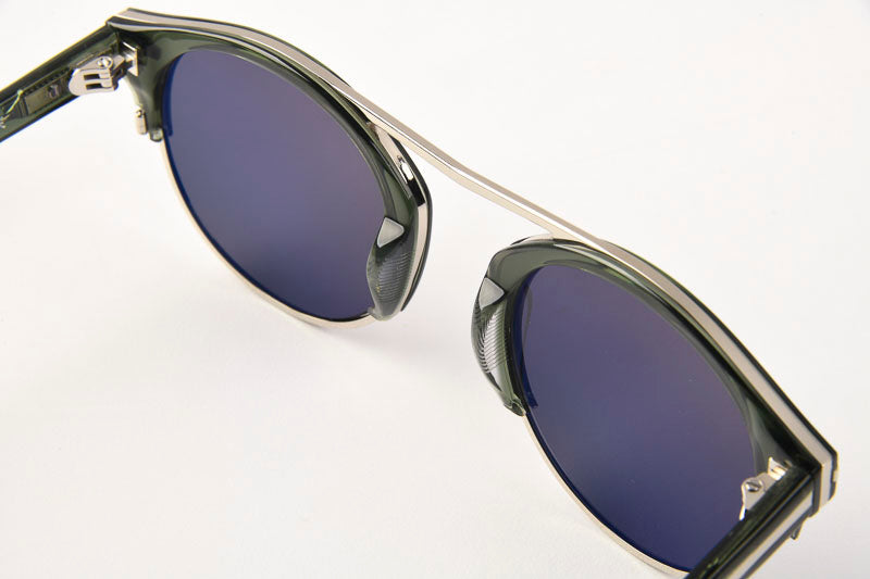 Bisous Sunglasses Polished Msitu Deep Green Silver