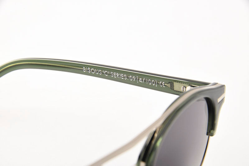 Bisous Sunglasses Polished Msitu Deep Green Silver