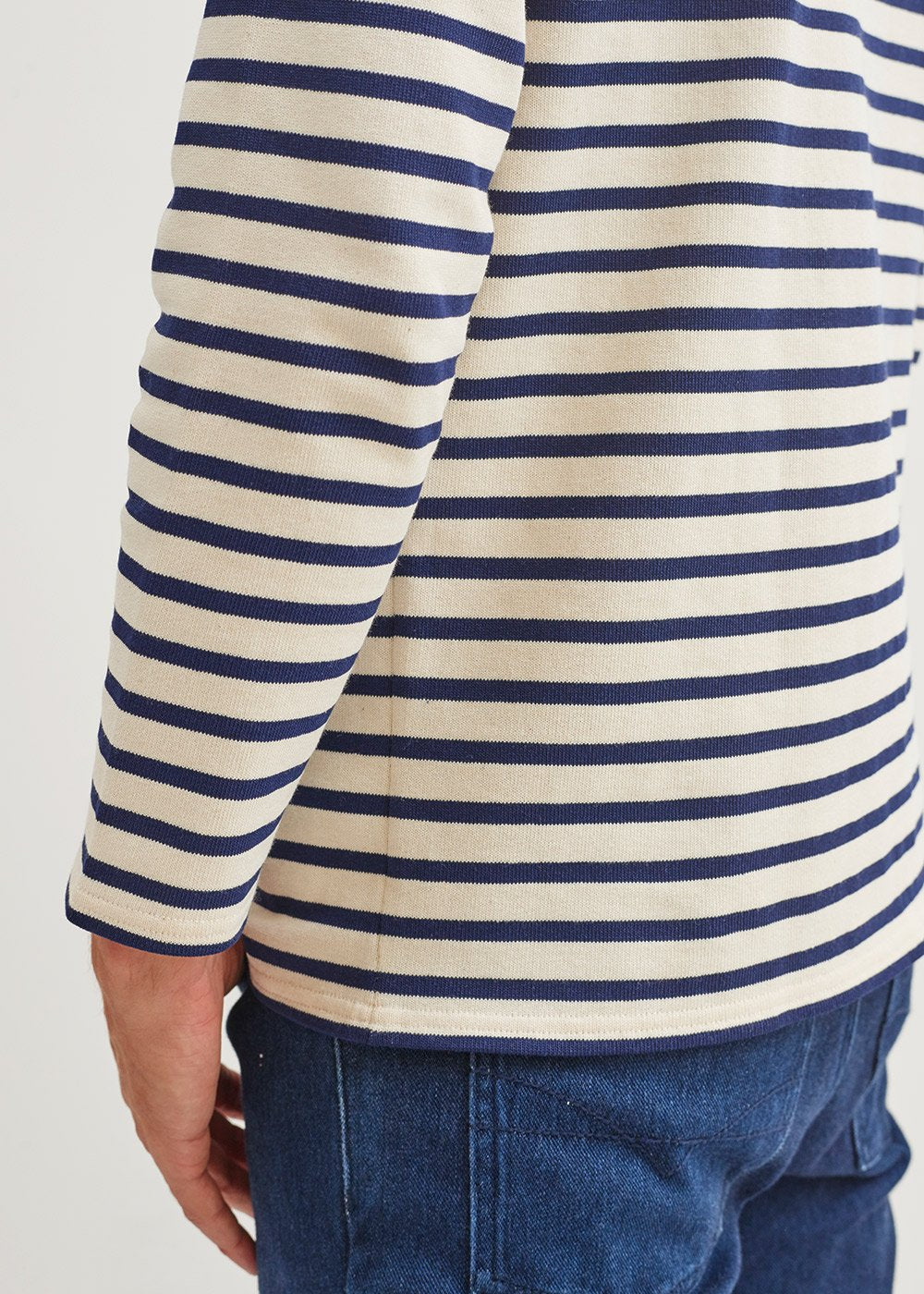 Saint James GUILDO - Boat Neck Breton Stripe Shirt | Heavyweight Cotton | Unisex Fit (ECRU / NAVY)
