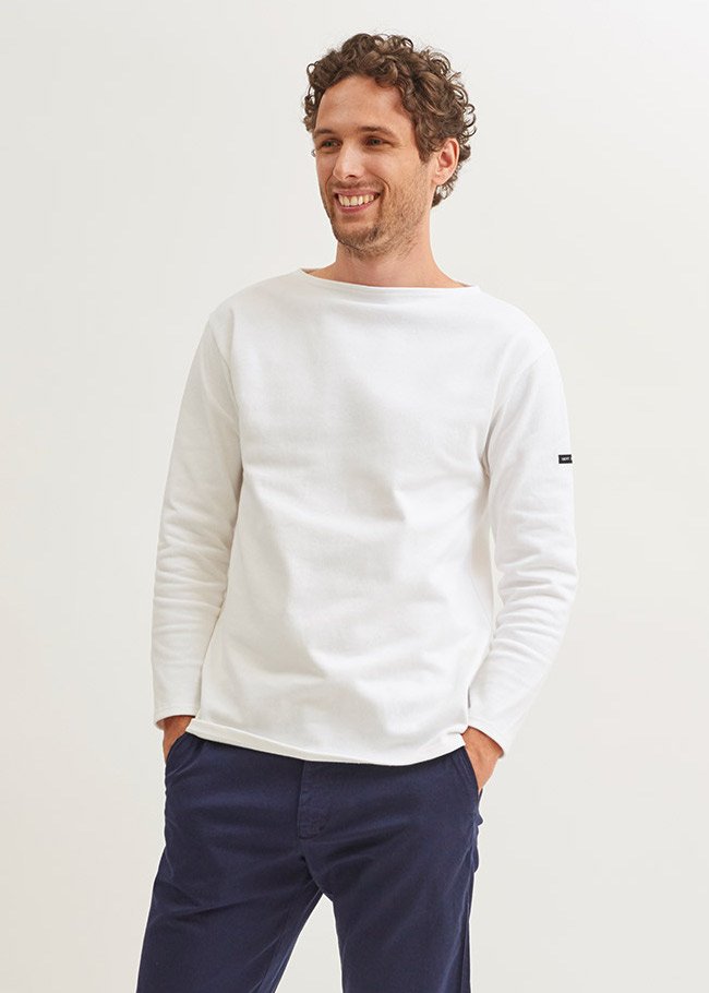 Saint James GUILDO - Boat Neck Breton Shirt Heavyweight Cotton | Unisex Fit (ECRU)
