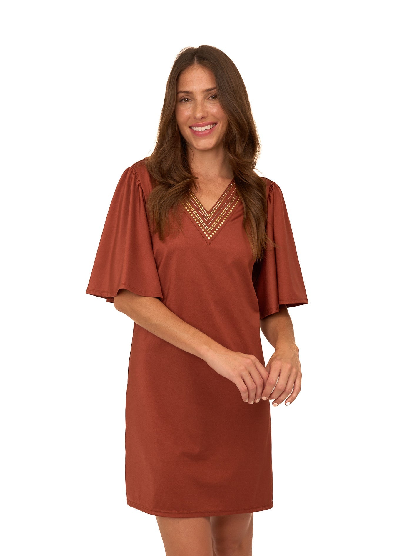 Cabana Life Flutter Sleeve Shift Dress, Copper