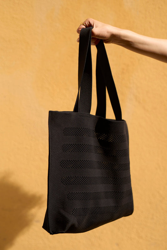 Saint James Maille Bag Striped Mesh Bag Black