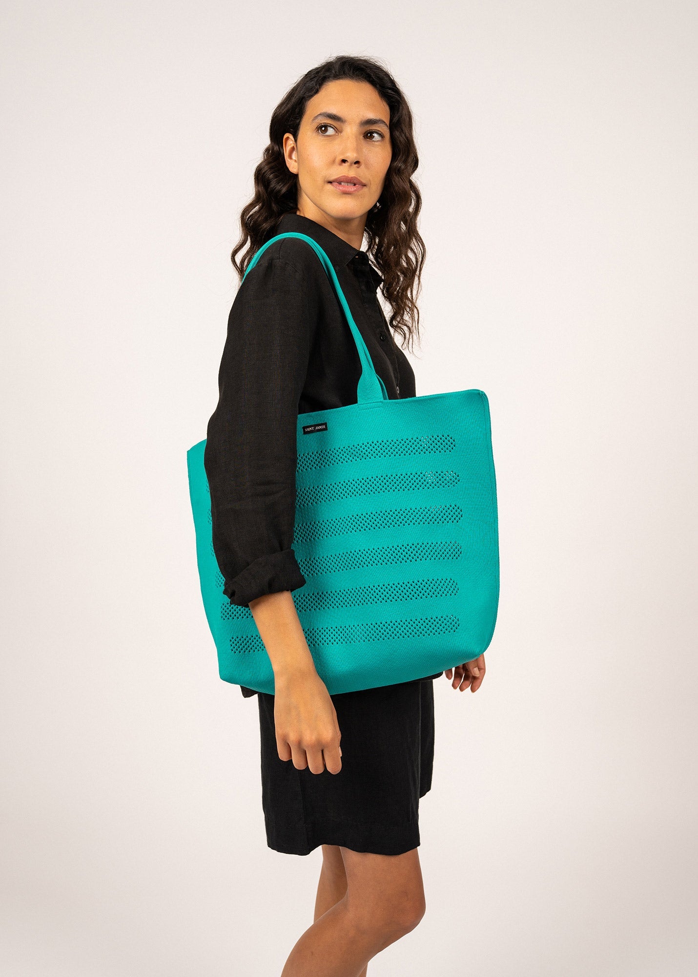 Saint James Maille Bag Striped Mesh Bag Absinthe Green