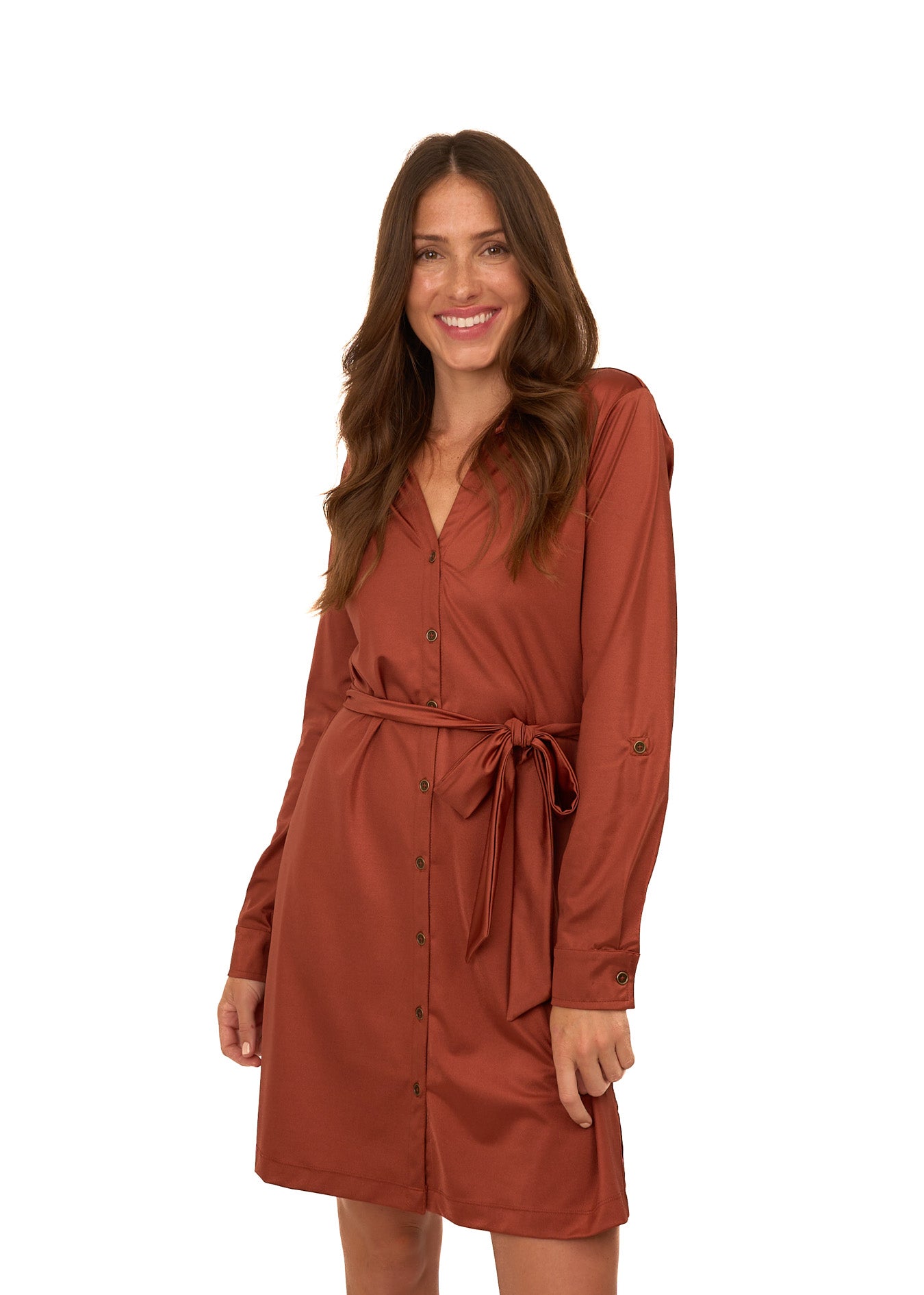 Cabana Life Button Down Shirt Dress, Copper