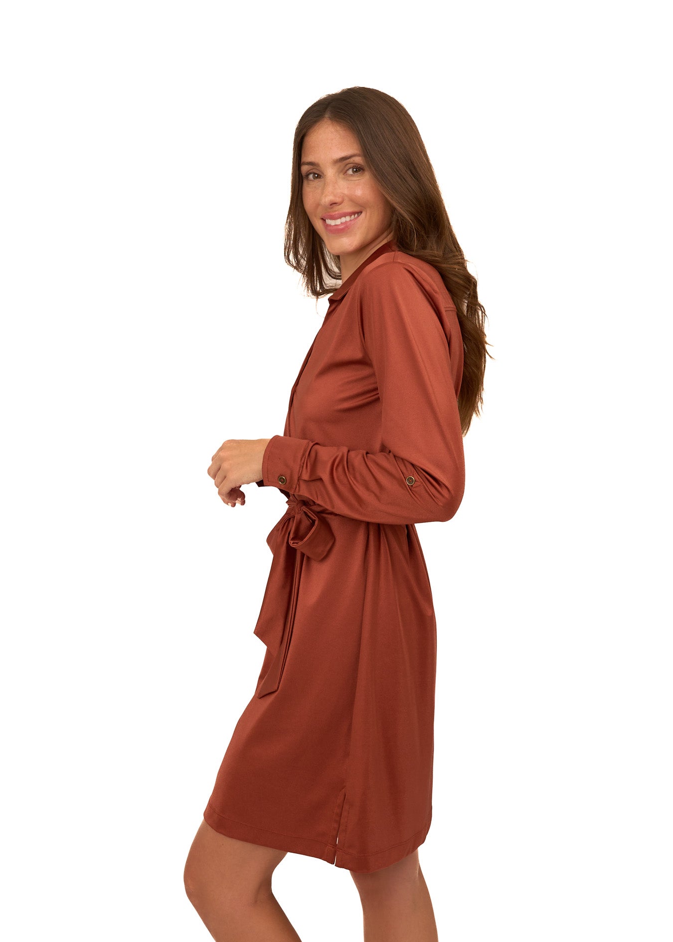 Cabana Life Button Down Shirt Dress, Copper