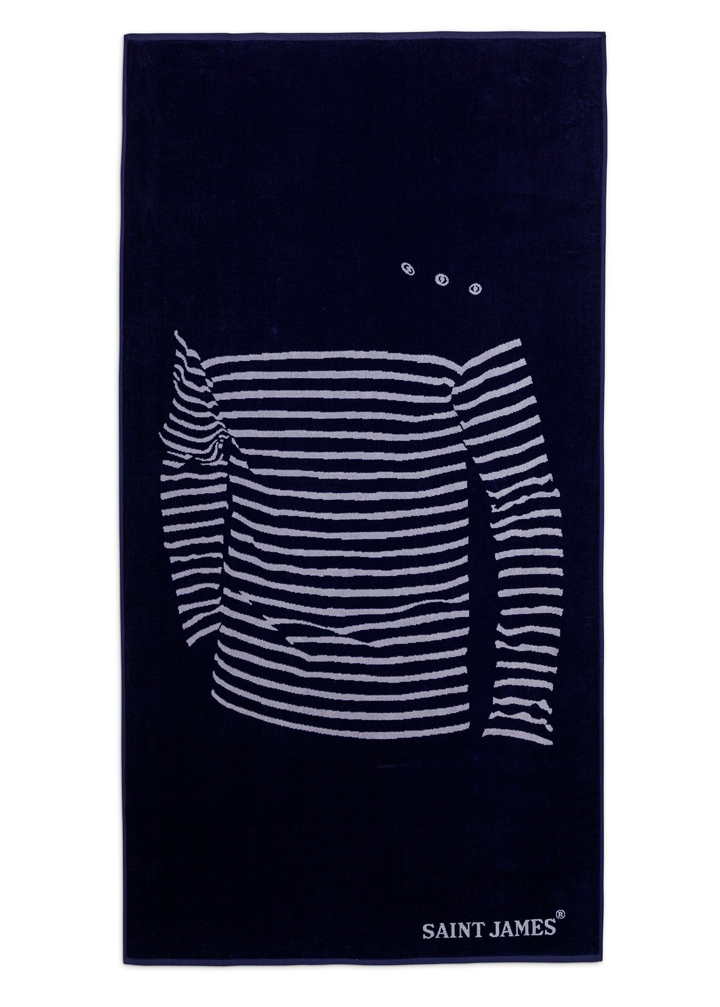 Saint James Striped sweater motif beach towel (BLUE)