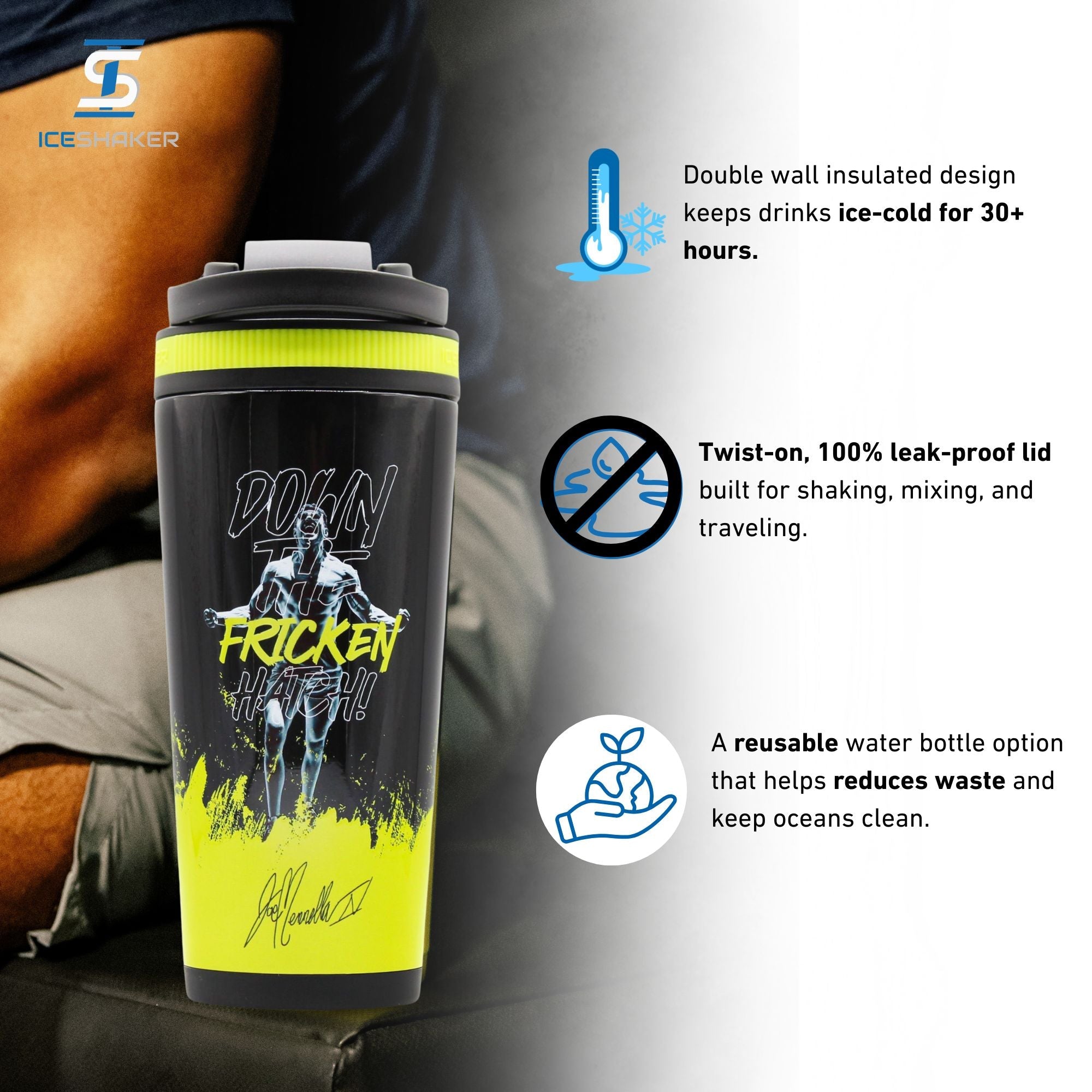 Ice Shaker 4D Series 26oz Shaker Bottle - Down The Hatch