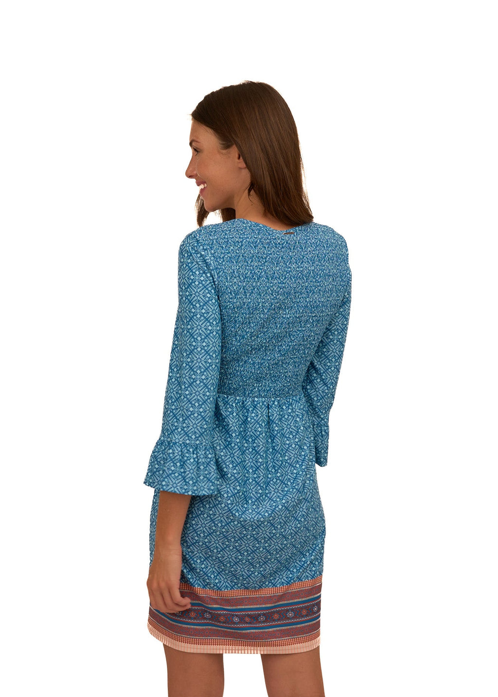 Cabana Life Camden Leaf Smocked Babydoll Dress