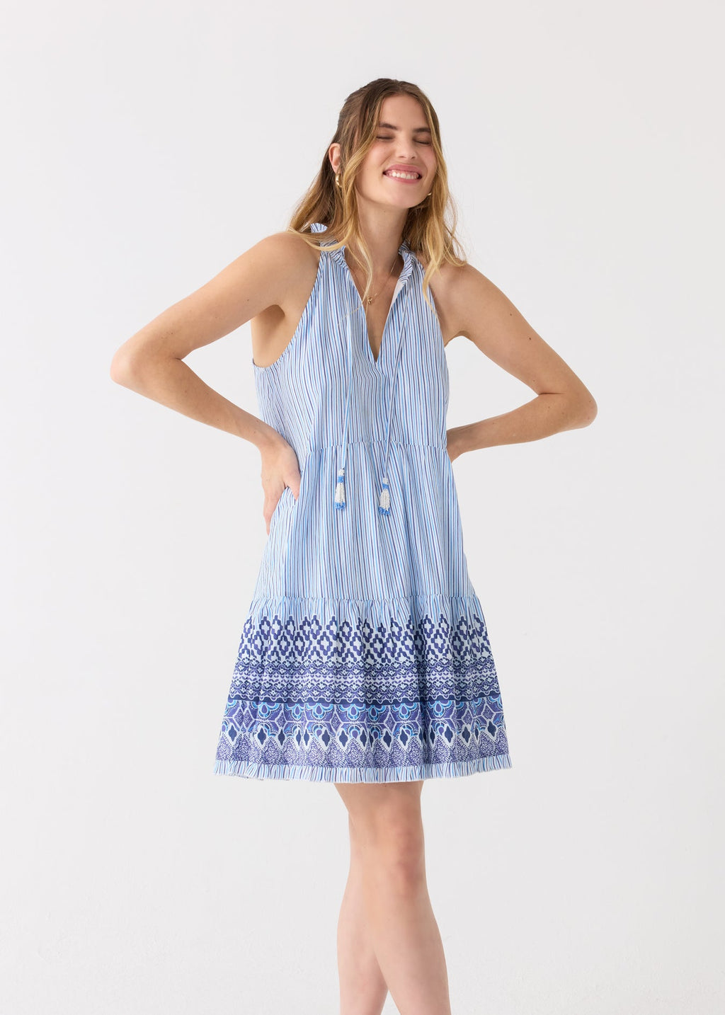 Cabana Life Seaside Sleeveless Tiered Dress