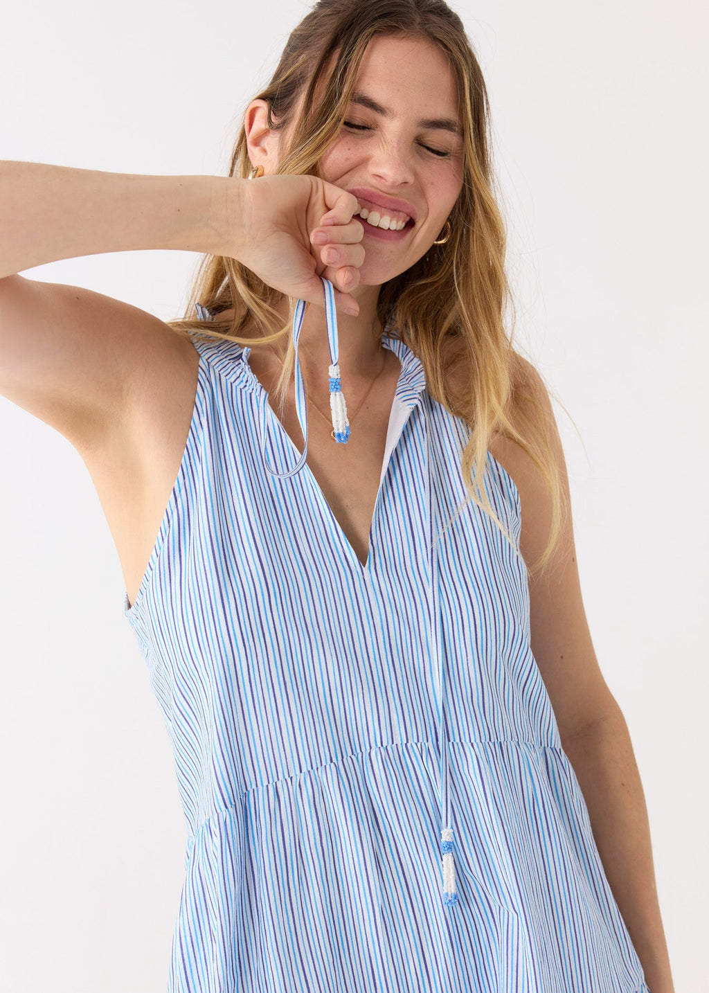 Cabana Life Seaside Sleeveless Tiered Dress