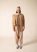 Saint James Canoe Two-Tone Purl Knit Scarf, Dark Beige / Beige