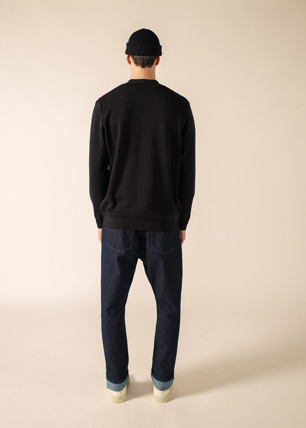 Saint James GUINGAMP II soft merino wool cardigan (NAVY)