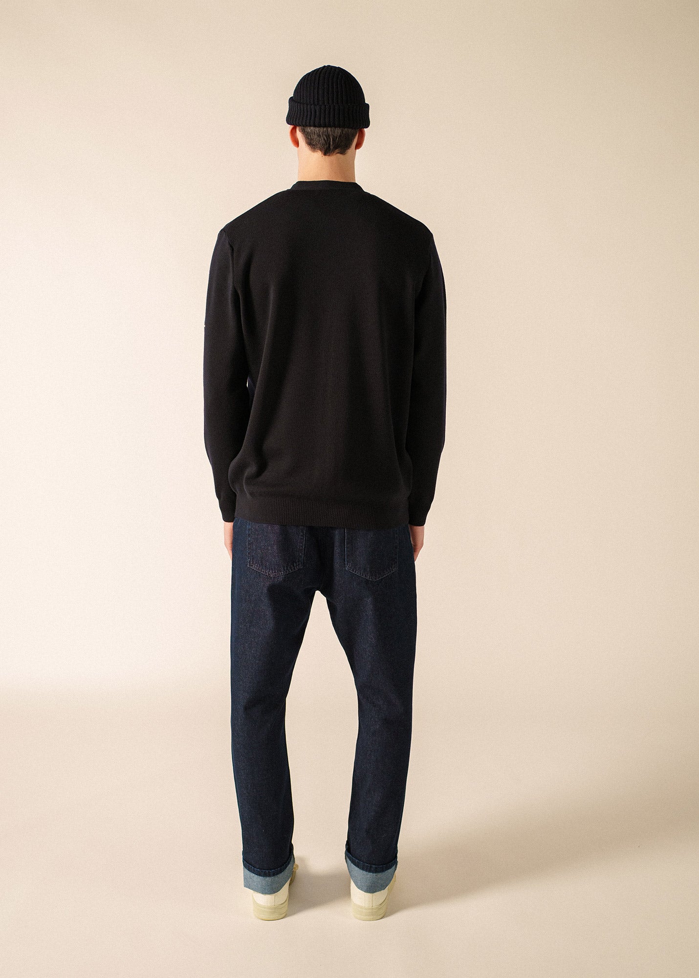 Saint James GUINGAMP II soft merino wool cardigan (NAVY)