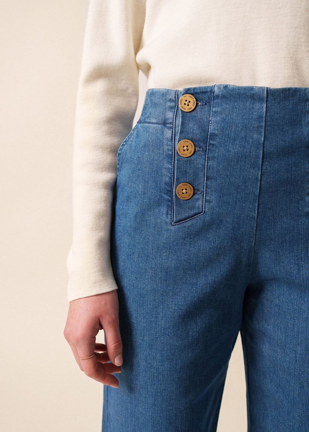 Saint James TORIE - Wide-Leg High Waist Jeans (DENIM)