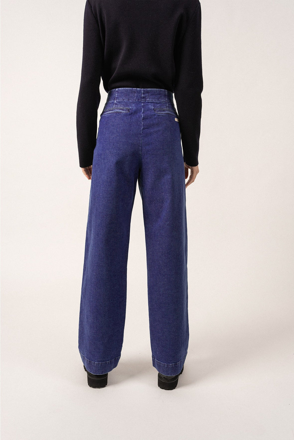 Saint James TORIE - Wide-Leg High Waist Jeans (DARK DENIM)