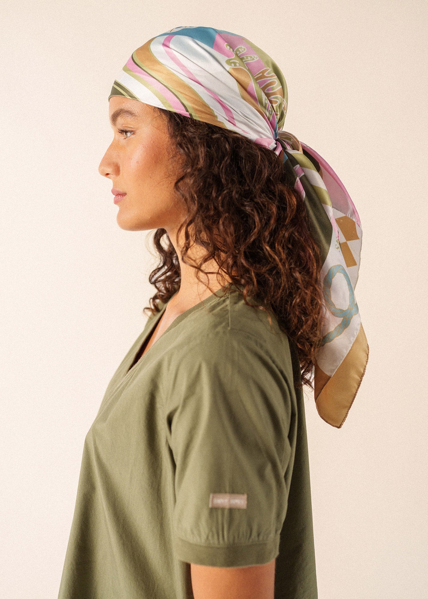 Seabed print square scarf (ACCALMIE)