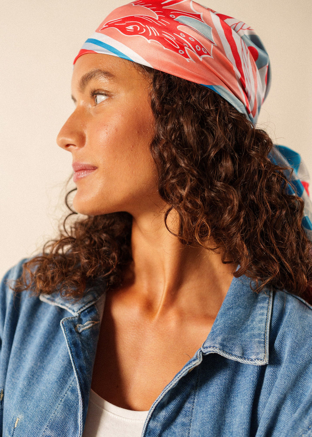 Saint James Seabed print square scarf (PLAY)