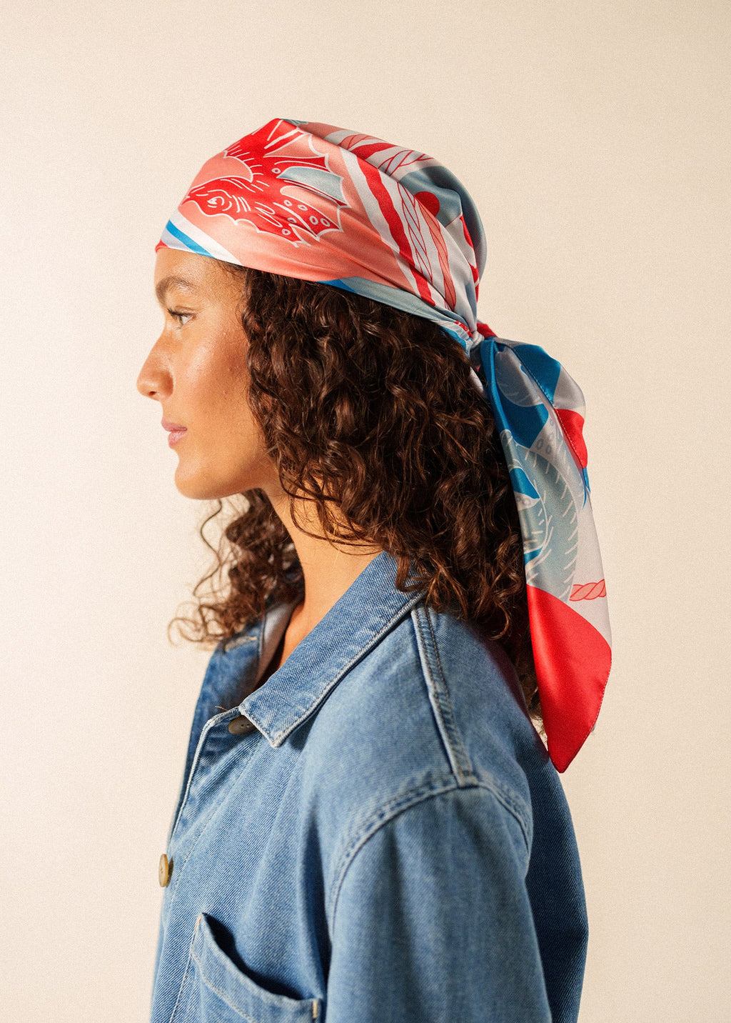 Saint James Seabed print square scarf (PLAY)