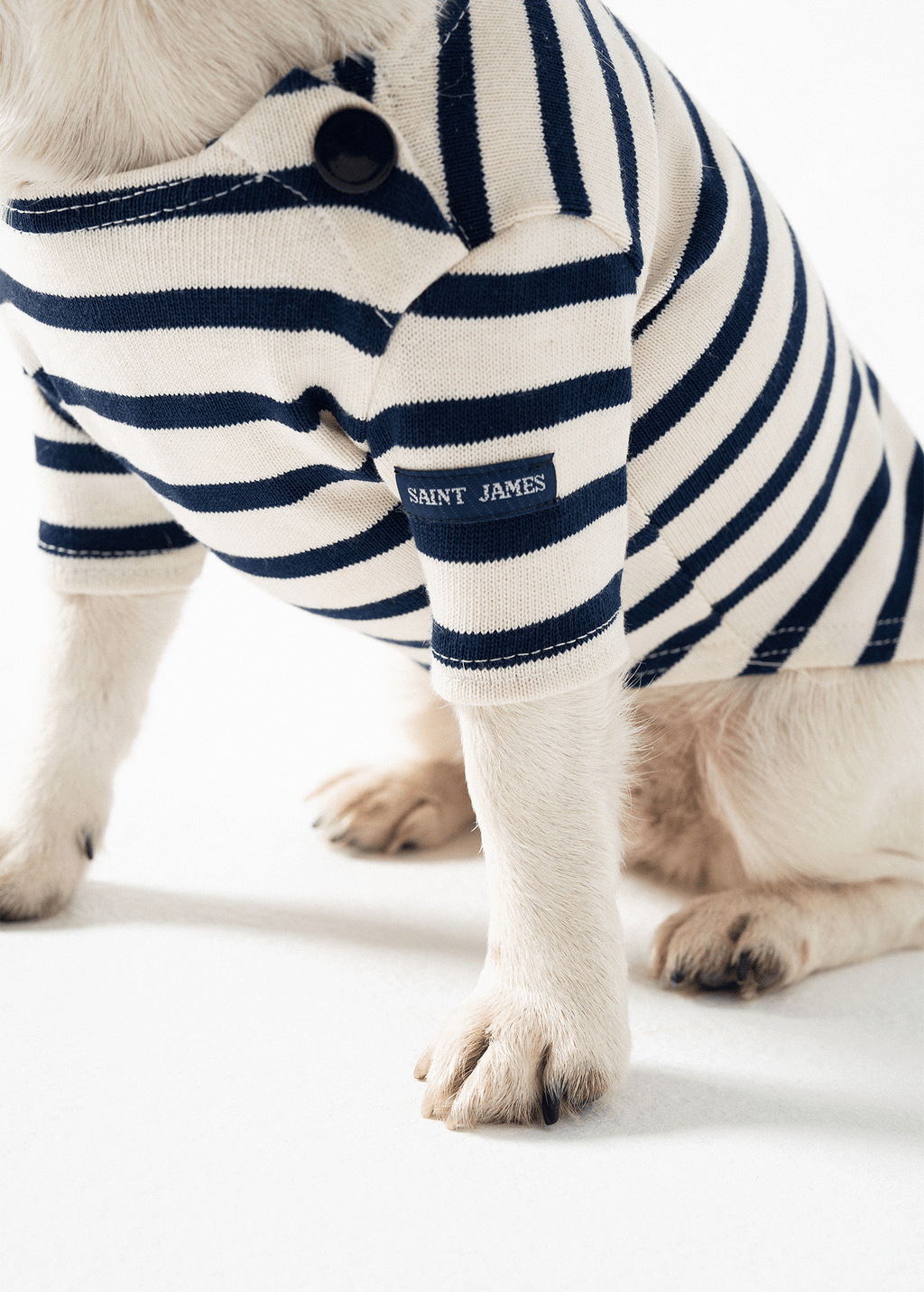Saint James PARISIAN PUP SHIRT - Authentic Breton Shirt for Dog | Heavyweight Cotton (ECRU / NAVY)