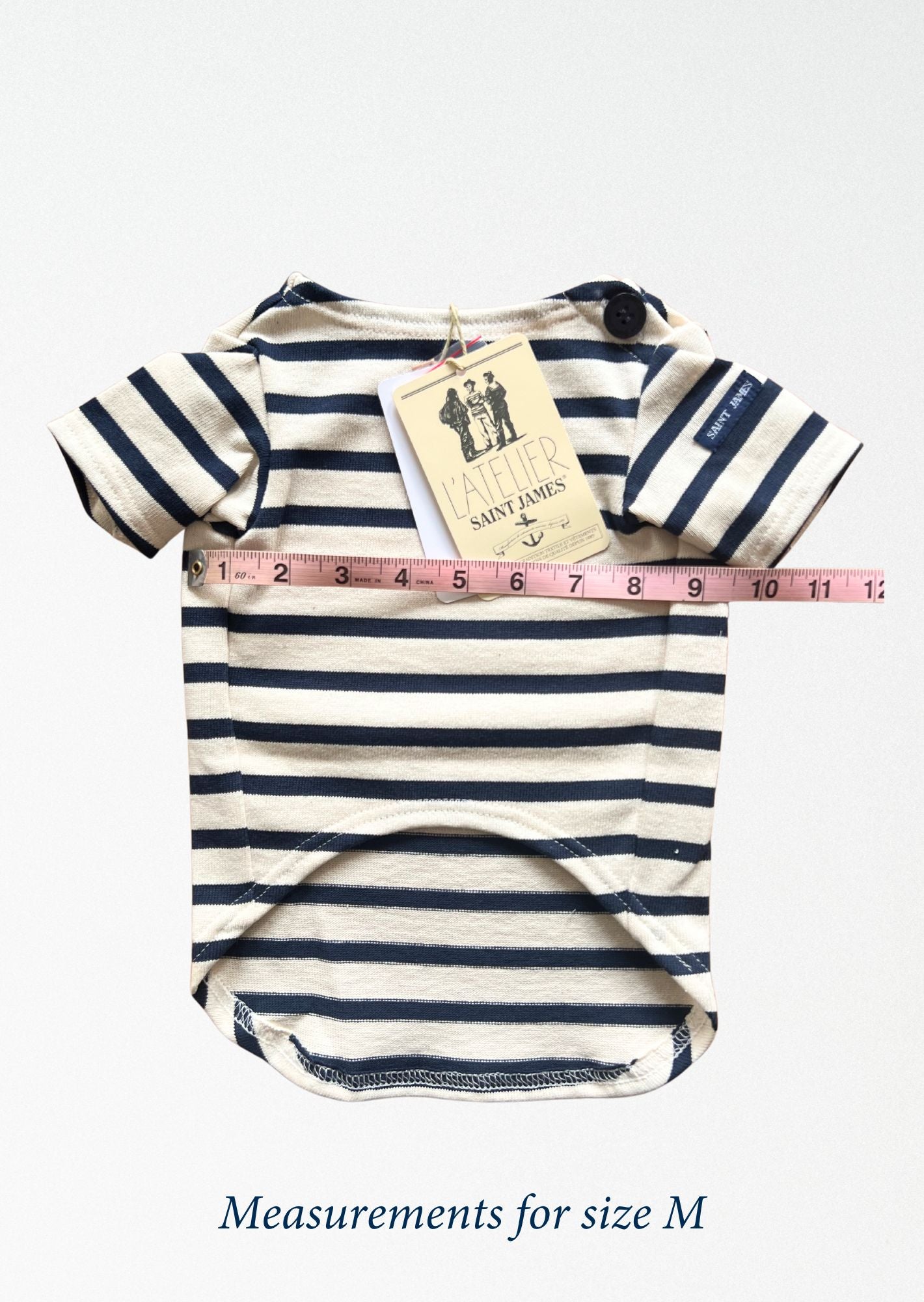 Saint James PARISIAN PUP SHIRT - Authentic Breton Shirt for Dog | Heavyweight Cotton (ECRU / NAVY)