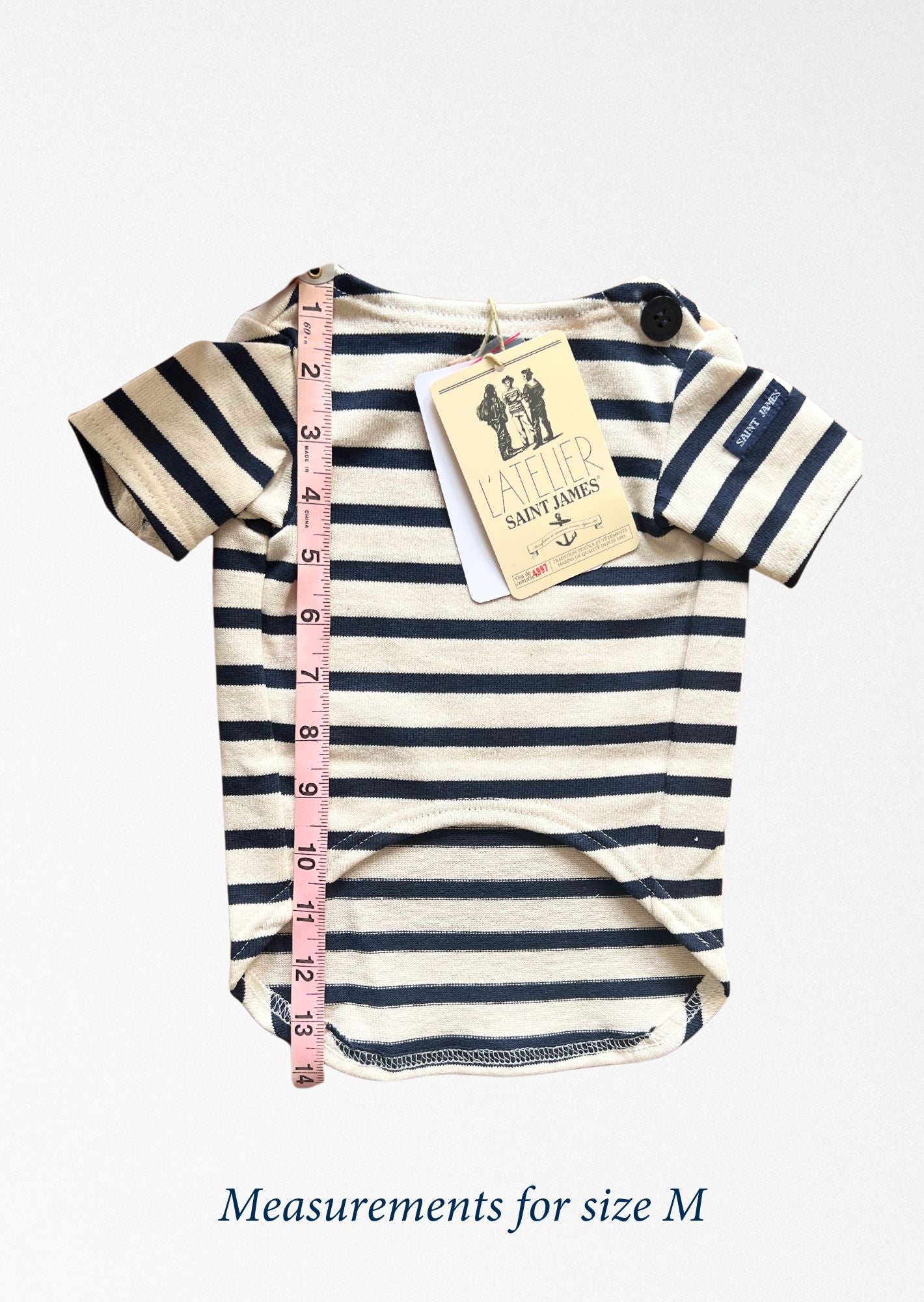 Saint James PARISIAN PUP SHIRT - Authentic Breton Shirt for Dog | Heavyweight Cotton (ECRU / NAVY)